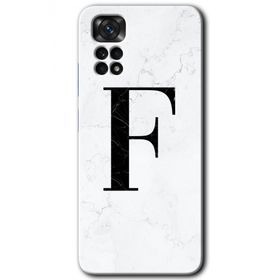 Xiaomi Redmi Note 11 5G Global Beyaz Mermer Desenli F Harfi Baskılı Uyumlu Silikon Kılıf