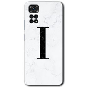 Xiaomi Redmi Note 11 5G Global Beyaz Mermer Desenli İ Harfi Baskılı Uyumlu Silikon Kılıf