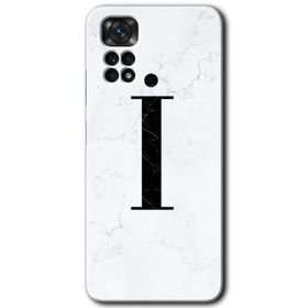 Xiaomi Redmi Note 11 5G Global Beyaz Mermer Desenli İ Harfi Baskılı Uyumlu Silikon Kılıf