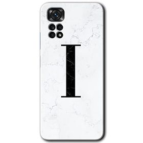 Xiaomi Redmi Note 11 5G Global Beyaz Mermer Desenli İ Harfi Baskılı Uyumlu Silikon Kılıf