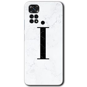 Xiaomi Redmi Note 11 5G Global Beyaz Mermer Desenli İ Harfi Baskılı Uyumlu Silikon Kılıf