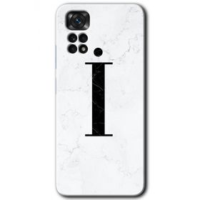 Xiaomi Redmi Note 11 5G Global Beyaz Mermer Desenli İ Harfi Baskılı Uyumlu Silikon Kılıf