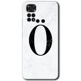Xiaomi Redmi Note 11 5G Global Beyaz Mermer Desenli O Harfi Baskılı Uyumlu Silikon Kılıf