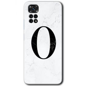 Xiaomi Redmi Note 11 5G Global Beyaz Mermer Desenli O Harfi Baskılı Uyumlu Silikon Kılıf