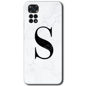 Xiaomi Redmi Note 11 5G Global Beyaz Mermer Desenli S Harfi Baskılı Uyumlu Silikon Kılıf
