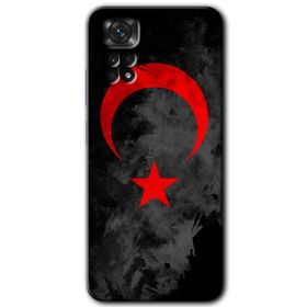Xiaomi Redmi Note 11 5G Global Black Ayyıldız Baskılı Uyumlu Silikon Kılıf