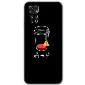 Xiaomi Redmi Note 11 5G Global Coffee Battery Baskılı Uyumlu Silikon Kılıf