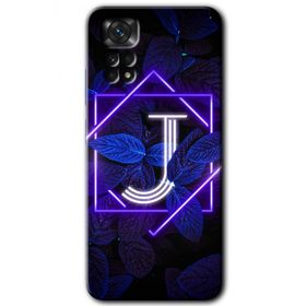 Xiaomi Redmi Note 11 5G Global Dark Neon Yaprak J Harfi Baskılı Uyumlu Silikon Kılıf