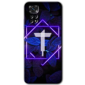 Xiaomi Redmi Note 11 5G Global Dark Neon Yaprak T Harfi Baskılı Uyumlu Silikon Kılıf