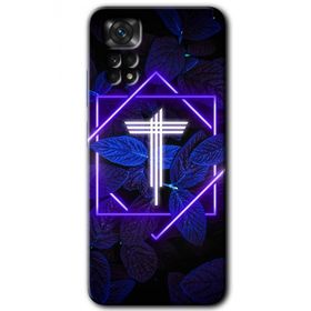 Xiaomi Redmi Note 11 5G Global Dark Neon Yaprak T Harfi Baskılı Uyumlu Silikon Kılıf