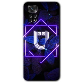 Xiaomi Redmi Note 11 5G Global Dark Neon Yaprak U Harfi Baskılı Uyumlu Silikon Kılıf