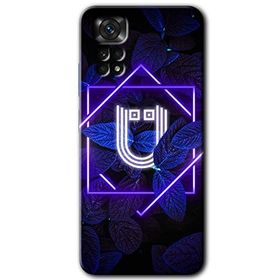 Xiaomi Redmi Note 11 5G Global Dark Neon Yaprak U Harfi Baskılı Uyumlu Silikon Kılıf