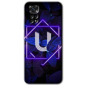 Xiaomi Redmi Note 11 5G Global Dark Neon Yaprak U Harfi Baskılı Uyumlu Silikon Kılıf