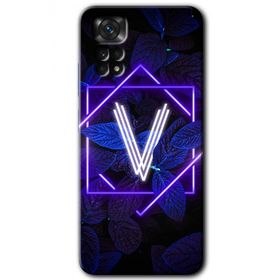 Xiaomi Redmi Note 11 5G Global Dark Neon Yaprak V Harfi Baskılı Uyumlu Silikon Kılıf