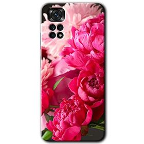 Xiaomi Redmi Note 11 5G Global Kırmızı Beyaz Gül Baskılı Uyumlu Silikon Kılıf