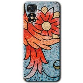 Xiaomi Redmi Note 11 5G Global Mozaik Çiçek Baskılı Uyumlu Silikon Kılıf