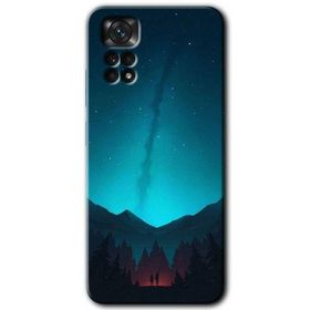 Xiaomi Redmi Note 11 5G Global Night Fores Mount Baskılı Uyumlu Silikon Kılıf