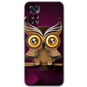Xiaomi Redmi Note 11 5G Global Owl Bird Branch Baskılı Uyumlu Silikon Kılıf