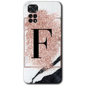 Xiaomi Redmi Note 11 5G Global Pembe Mermer Desenli C Harfi Baskılı Uyumlu Silikon Kılıf
