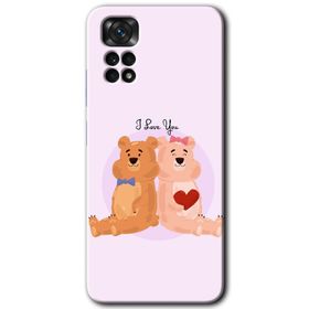 Xiaomi Redmi Note 11 5G Global Sevgili Ayıcık Baskılı Uyumlu Silikon Kılıf