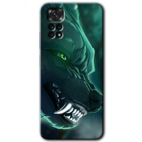 Xiaomi Redmi Note 11 5G Global Yeşil Kurt Baskılı Uyumlu Silikon Kılıf