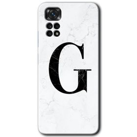 Xiaomi Redmi Note 11 Pro 5G Beyaz Mermer Desenli D Harfi Baskılı Uyumlu Silikon Kılıf