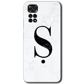 Xiaomi Redmi Note 11 Pro 5G Beyaz Mermer Desenli S Harfi Baskılı Uyumlu Silikon Kılıf