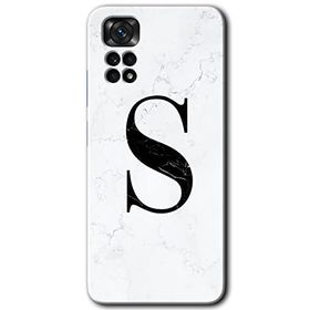 Xiaomi Redmi Note 11 Pro 5G Beyaz Mermer Desenli S Harfi Baskılı Uyumlu Silikon Kılıf