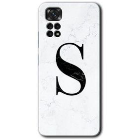 Xiaomi Redmi Note 11 Pro 5G Beyaz Mermer Desenli S Harfi Baskılı Uyumlu Silikon Kılıf
