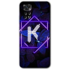 Xiaomi Redmi Note 11 Pro 5G Dark Neon Yaprak K Harfi Baskılı Uyumlu Silikon Kılıf