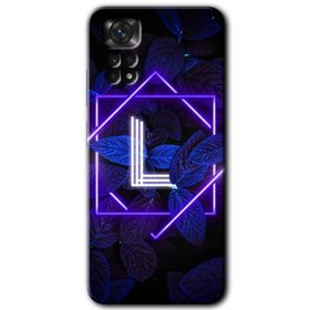 Xiaomi Redmi Note 11 Pro 5G Dark Neon Yaprak L Harfi Baskılı Uyumlu Silikon Kılıf