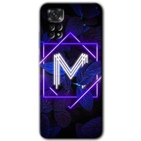 Xiaomi Redmi Note 11 Pro 5G Dark Neon Yaprak M Harfi Baskılı Uyumlu Silikon Kılıf
