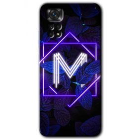Xiaomi Redmi Note 11 Pro 5G Dark Neon Yaprak M Harfi Baskılı Uyumlu Silikon Kılıf