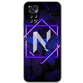 Xiaomi Redmi Note 11 Pro 5G Dark Neon Yaprak N Harfi Baskılı Uyumlu Silikon Kılıf