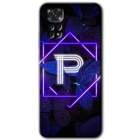 Xiaomi Redmi Note 11 Pro 5G Dark Neon Yaprak P Harfi Baskılı Uyumlu Silikon Kılıf