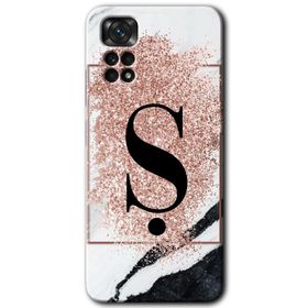 Xiaomi Redmi Note 11 Pro 5G Pembe Mermer Desenli K Harfi Baskılı Uyumlu Silikon Kılıf