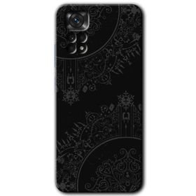 Xiaomi Redmi Note 11 Pro 5G Siyah Mandala Baskılı Uyumlu Silikon Kılıf