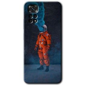 Xiaomi Redmi Note 11 Pro 5G Smoke Astronot Baskılı Uyumlu Silikon Kılıf