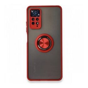 Xiaomi Redmi Note 11 Pro Montreal Yüzüklü Silikon Kapak Kırmızı Kılıf
