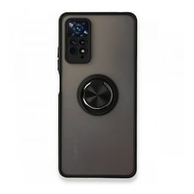 Xiaomi Redmi Note 11 Pro Montreal Yüzüklü Silikon Kapak Siyah Kılıf