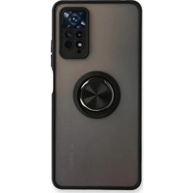 Xiaomi Redmi Note 11 Pro Montreal Yüzüklü Silikon Kapak Siyah Kılıf