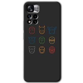 Xiaomi Redmi Note 11 Pro Plus 5G Avengers Minimalism Baskılı Uyumlu Silikon Kılıf