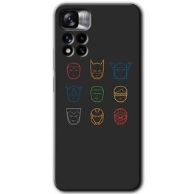 Xiaomi Redmi Note 11 Pro Plus 5G Avengers Minimalism Baskılı Uyumlu Silikon Kılıf