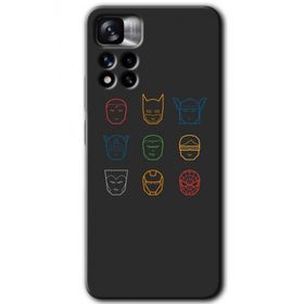 Xiaomi Redmi Note 11 Pro Plus 5G Avengers Minimalism Baskılı Uyumlu Silikon Kılıf