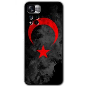 Xiaomi Redmi Note 11 Pro Plus 5G Black Ayyıldız Baskılı Uyumlu Silikon Kılıf