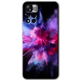 Xiaomi Redmi Note 11 Pro Plus 5G Color Splash Purple Baskılı Uyumlu Silikon Kılıf