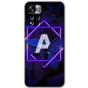 Xiaomi Redmi Note 11 Pro Plus 5G Dark Neon Yaprak A Harfi Baskılı Uyumlu Silikon Kılıf