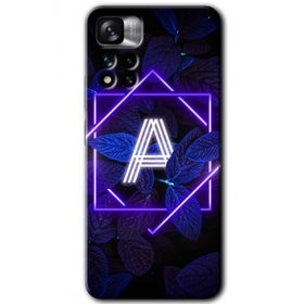 Xiaomi Redmi Note 11 Pro Plus 5G Dark Neon Yaprak A Harfi Baskılı Uyumlu Silikon Kılıf