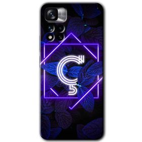 Xiaomi Redmi Note 11 Pro Plus 5G Dark Neon Yaprak Ç Harfi Baskılı Uyumlu Silikon Kılıf