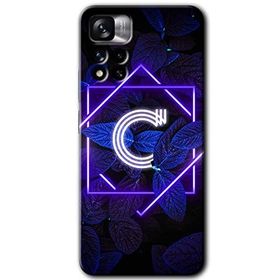 Xiaomi Redmi Note 11 Pro Plus 5G Dark Neon Yaprak Ç Harfi Baskılı Uyumlu Silikon Kılıf